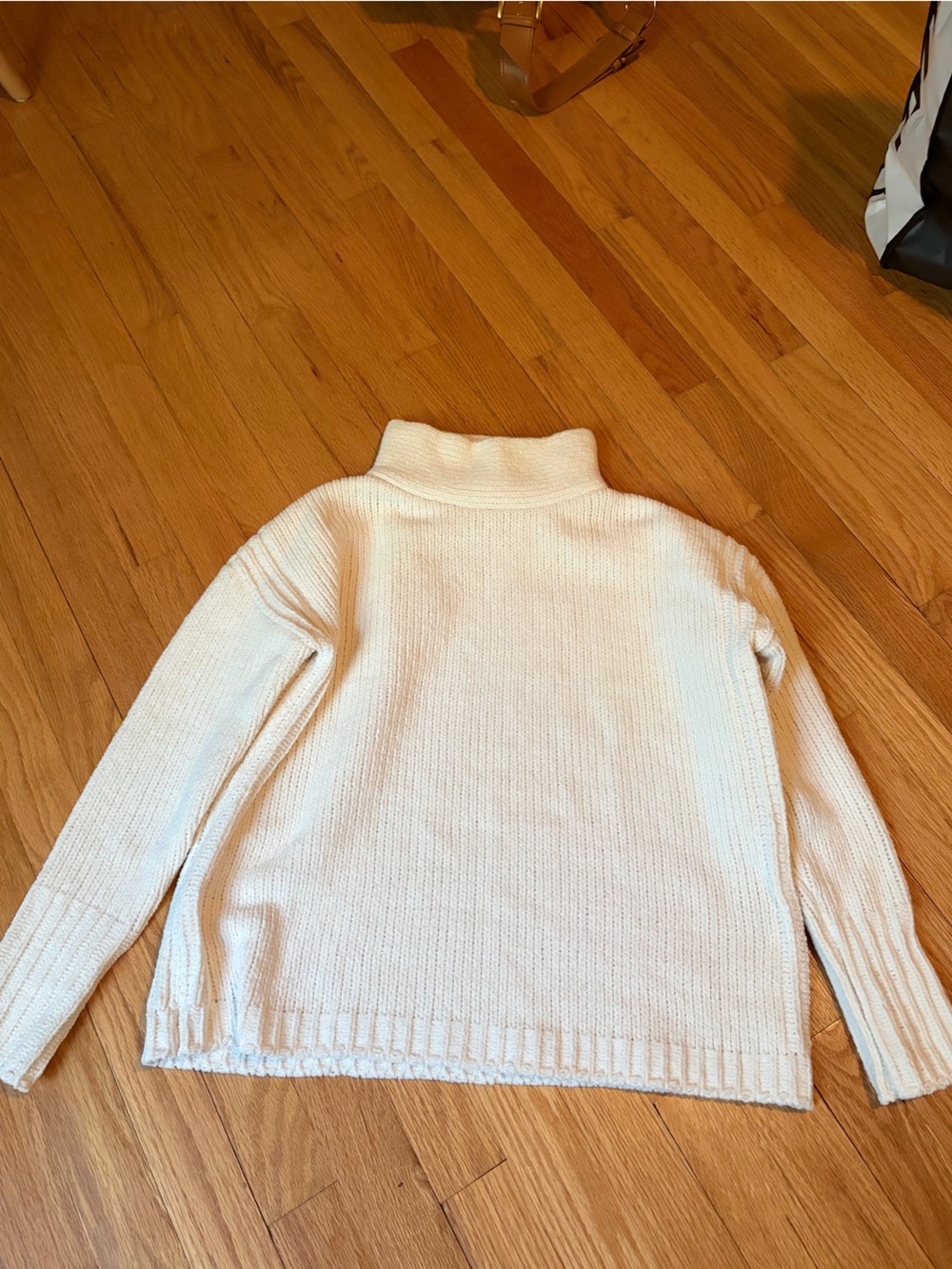 Catherines Cream Ribbed Knit Sweater